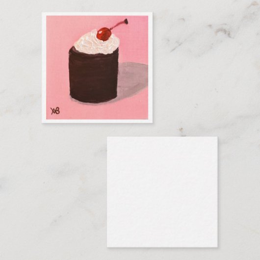  Cake with Cherry on Top ノートカード (正面/裏面)