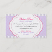 Cakepopの女王のベーカリーのラベンダーおよび明るい赤紫色 名刺 (裏面)