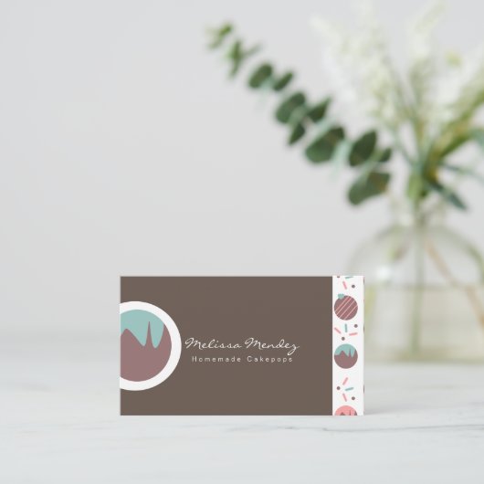 Cakepopロゴ振り分けパターンベーカリー 名刺 (スタンド正面)