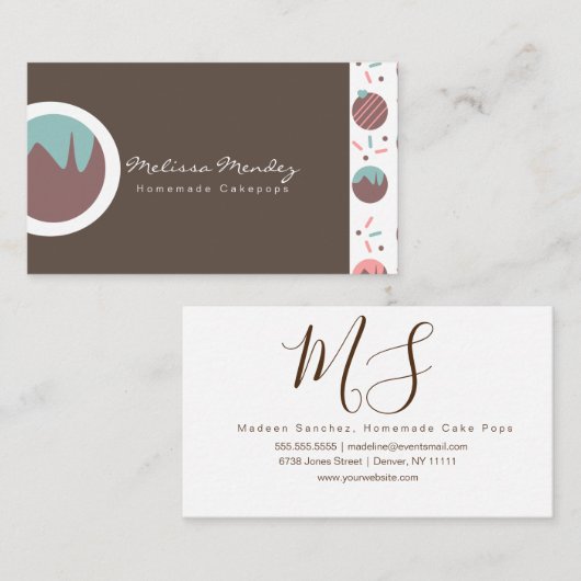 Cakepopロゴ振り分けパターンベーカリー 名刺 (正面/裏面)