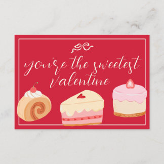 Cakes Photo Sweetest Valentine Love Holiday Card 招待状