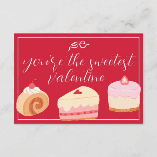 Cakes Photo Sweetest Valentine Love Holiday Card 招待状 (正面)
