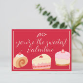 Cakes Photo Sweetest Valentine Love Holiday Card 招待状 (スタンド正面)