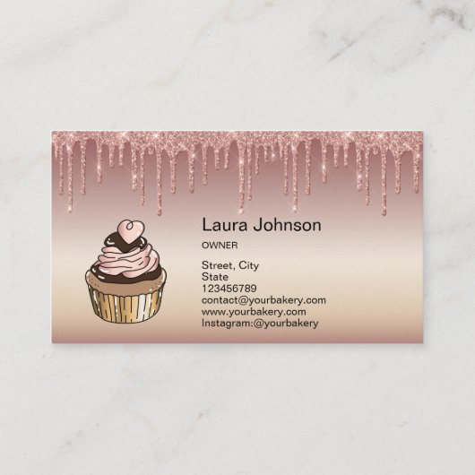 Cakes & Sweets Cupcake Home Bakery Dripping Gold 名刺 (裏面)