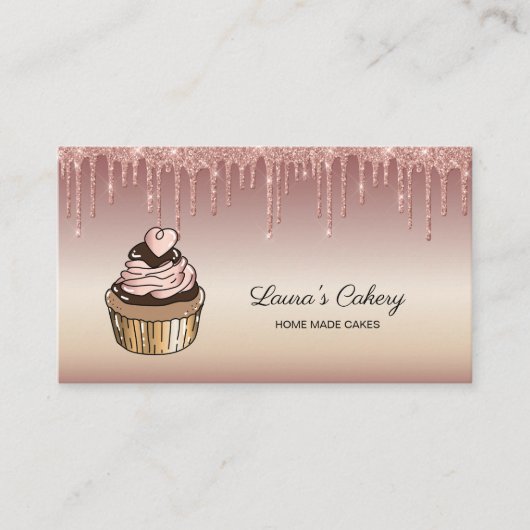 Cakes & Sweets Cupcake Home Bakery Dripping Gold 名刺 (正面)