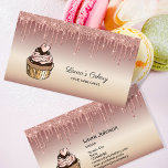 Cakes & Sweets Cupcake Home Bakery Dripping Gold 名刺<br><div class="desc">Cakes & Sweets Cupcake Home Bakery Dripping Gold Business Card
Business Card with hand drawn cupcake with cherry on top</div>