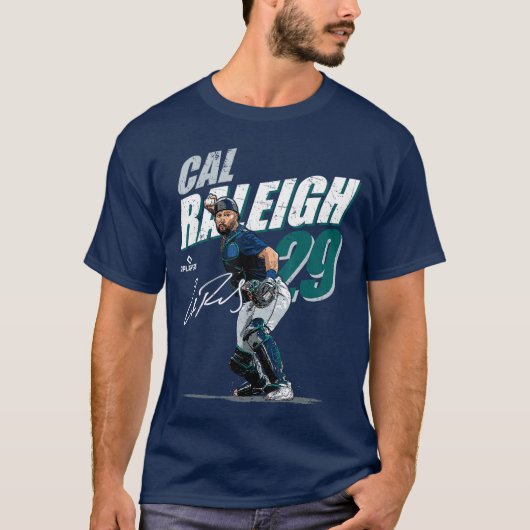 Cal Raleigh Seattle MLB Baseball Players MLBCRA204 Tシャツ (正面)