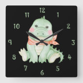 Cal The Crocodile Wall Clock スクエア壁時計 (正面)