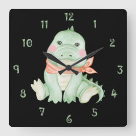 Cal The Crocodile Wall Clock スクエア壁時計