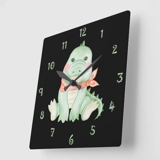 Cal The Crocodile Wall Clock スクエア壁時計 (傾斜)