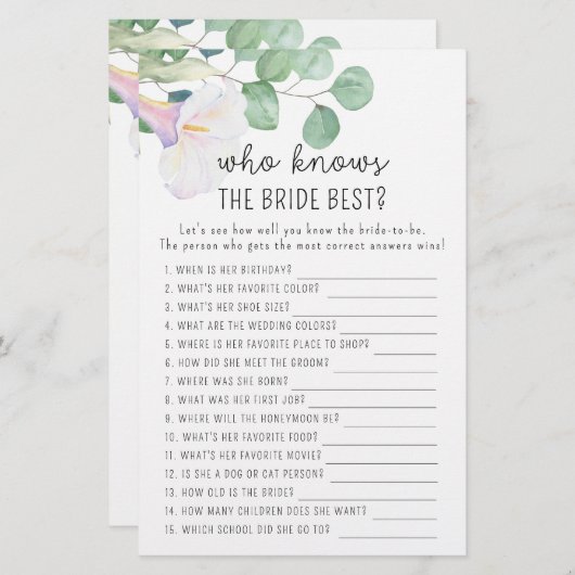 Calaとeucalypt – 誰が花嫁のゲームを知っ最高のている (正面/裏面)