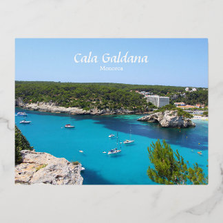 Cala Galdana，メノルカ，スペイン 箔シーズンポストカード