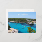Cala Galdana，メノルカ，スペイン 箔シーズンポストカード (正面/裏面)