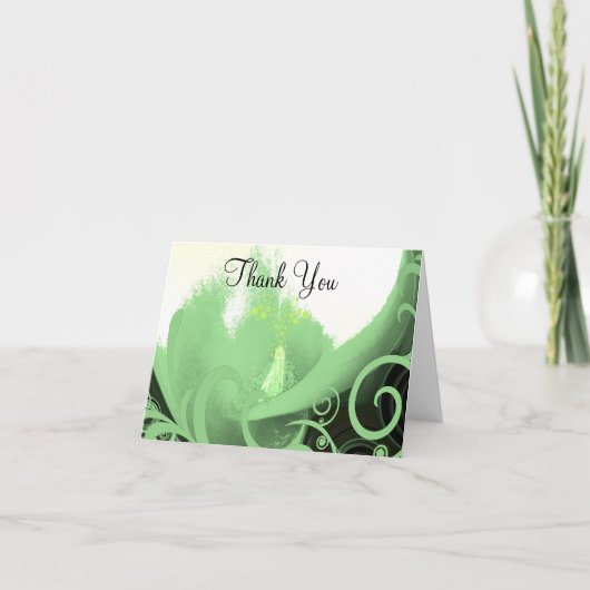 Cala Lilly Green Swirls – ありがとう サンキューカード (正面)