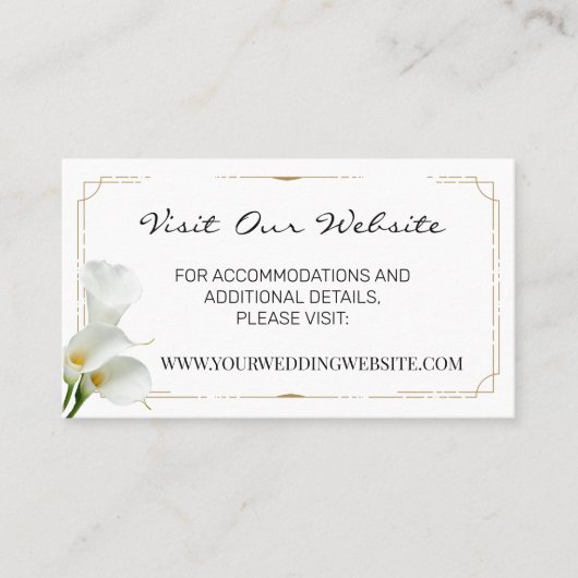 Cala Lilyの結婚GreeneryのWebサイトカードの挿入 プレイスカード (正面)