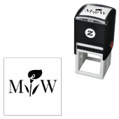 Cala Lily #2カップルの2結婚イニシャルモノグラム セルフインキングスタンプ (インサイチュ)