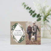 Cala Lily Burlap Lace Wedding Save the Date Cards 案内ポストカード (スタンド正面)
