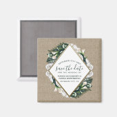 Cala Lily Burlap Wedding Save the Date Magnets マグネット (正面/裏面)