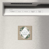 Cala Lily Burlap Wedding Save the Date Magnets マグネット (インサイチュ (食洗機))