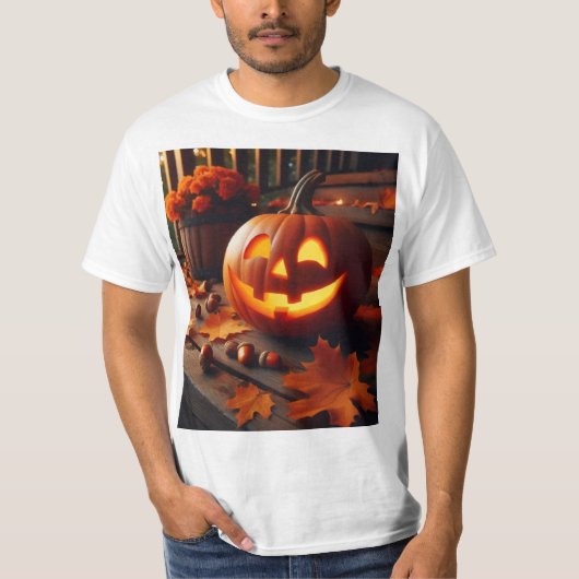 Calabaza de Halloween: Diseño Espeluznante y Diver Tシャツ (正面)
