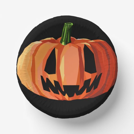 Calabaza Jack-o’-Lantern Low Poly | Halloween  ペーパーボウル (正面)