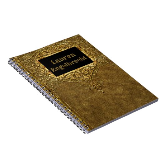 Calabrias IXの古書のスタイルのビクトリア時代の人のモノグラム ノートブック (右側)