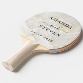 Calacatta Gold Couple Names with Wedding Date 卓球ラケット (正面アングル)