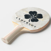 Calacatta Gold Marble Four Leaf Clover with Name 卓球ラケット (正面アングル)