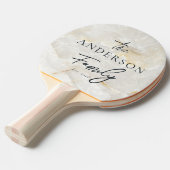 Calacatta Gold Marble Hand Written Family Name 卓球ラケット (正面アングル)