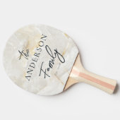 Calacatta Gold Marble Hand Written Family Name 卓球ラケット (横)