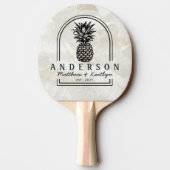 Calacatta Gold Marble Pineapple Wedding Arch &Name 卓球ラケット (裏面)