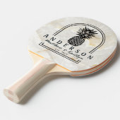 Calacatta Gold Marble Pineapple Wedding Arch &Name 卓球ラケット (正面アングル)