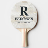 Calacatta Gold Marble Stone Family Name & Initial 卓球ラケット (裏面)