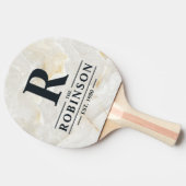 Calacatta Gold Marble Stone Family Name & Initial 卓球ラケット (横)