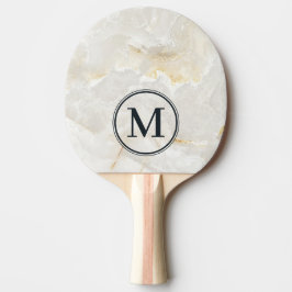 Calacatta Gold Marble Stone Monogram 卓球ラケット