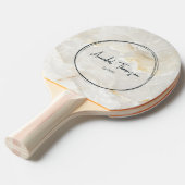 Calacatta Gold Marble Stone Name in Drawn Circle 卓球ラケット (正面アングル)