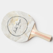 Calacatta Gold Marble Stone Name in Drawn Circle 卓球ラケット (横)