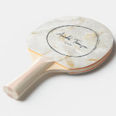 Calacatta Gold Marble Stone Name in Drawn Circle 卓球ラケット (正面アングル)