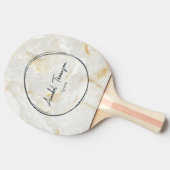 Calacatta Gold Marble Stone Name in Drawn Circle 卓球ラケット (横)