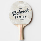 Calacatta Gold Marble Stone Retro Family Name 卓球ラケット (裏面)