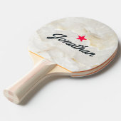 Calacatta Gold Marble Stone Vintage Star Signature 卓球ラケット (正面アングル)