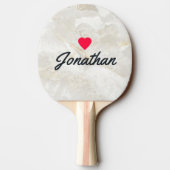 Calacatta Gold Marble Vintage Heart Signature 卓球ラケット (裏面)