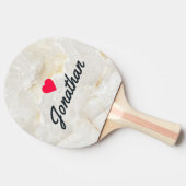 Calacatta Gold Marble Vintage Heart Signature 卓球ラケット (横)