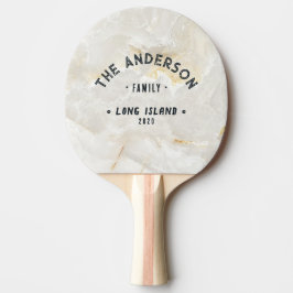 Calacatta Gold Marble Vintage Seaside Family Name 卓球ラケット