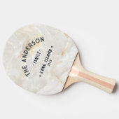 Calacatta Gold Marble Vintage Seaside Family Name 卓球ラケット (横)