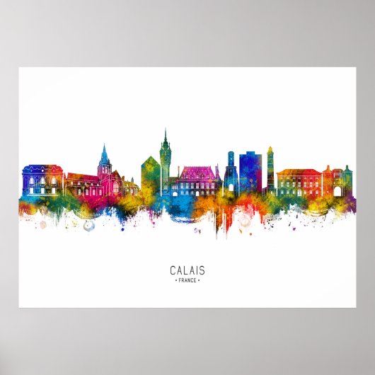 Calais France Skyline ポスター (正面)