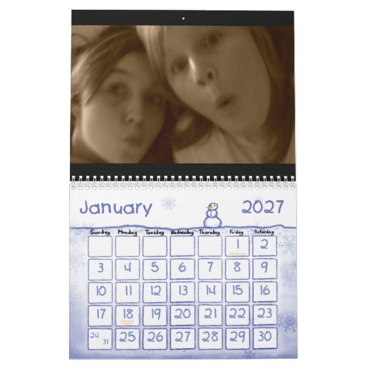 Calander カレンダー (1月 2027)