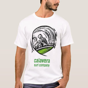 calaveraの波の会社-ロゴのワイシャツ tシャツ