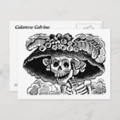 Calaveraのcatrinaの郵便はがき ポストカード (正面/裏面)