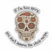 Calavera砂糖スカル私はスパイシーダイカットカーシール シール (正面)